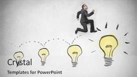  Presentation with light bulbs on chalkboard - Cool new slide deck with quick - hopping onto bulbs backdrop and a light gray colored foreground