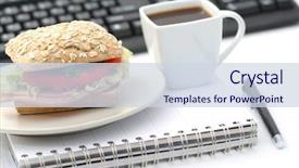  Presentation with lunch - Colorful presentation theme enhanced with quick lunch in the office backdrop and a  colored foreground