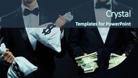  Presentation with money - Slide set consisting of quick money background and a ocean colored foreground