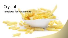 Presentation with french revolution lawyer and politician - PPT theme featuring quick service restaurants - bowl with appetizing french fries background and a white colored foreground