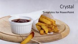  Presentation with french philosophers - Beautiful slide deck featuring quick service restaurants - crispy fried french fries backdrop and a  colored foreground