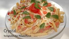  Presentation with french speaking countries - Colorful slide deck enhanced with quick service restaurants - delicious french fries backdrop and a coral colored foreground