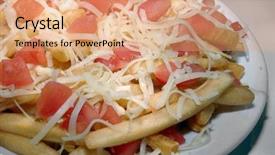  Presentation with french fries - Audience pleasing PPT layouts consisting of quick service restaurants - delicious french fries backdrop and a coral colored foreground