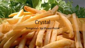  Presentation with french fries - Slide deck featuring quick service restaurants - delicious french fries background and a gold colored foreground
