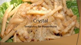  Presentation with french fries - Cool new presentation design with quick service restaurants - delicious french fries backdrop and a yellow colored foreground
