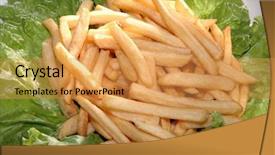  Presentation with french revolution - Presentation theme enhanced with quick service restaurants - delicious french fries background and a yellow colored foreground