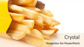  Presentation with french revoulution - Cool new PPT theme with quick service restaurants - french fries on a white backdrop and a yellow colored foreground