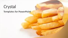  Presentation with french fries - Cool new presentation theme with quick service restaurants - french fries on a white backdrop and a white colored foreground