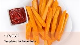  Presentation with french revolution in tourism - Audience pleasing PPT layouts consisting of quick service restaurants - french fries with ketchup isolated backdrop and a gold colored foreground