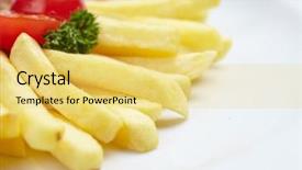  Presentation with french philosophers - PPT theme with quick service restaurants - french fries background and a  colored foreground
