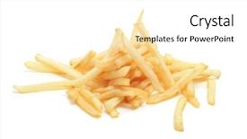  Presentation with french fries - Colorful theme enhanced with quick service restaurants - pile of french fries backdrop and a white colored foreground