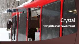 Presentation with street food - PPT theme with quick service restaurants - street fast food on wheels background and a tawny brown colored foreground