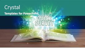  Presentation with survey - Audience pleasing theme consisting of quick-survey-inscription-coming-out backdrop and a teal colored foreground