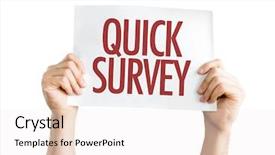  Presentation with survey - Beautiful presentation theme featuring fast rate - quick survey placard isolated backdrop and a sky blue colored foreground