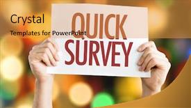  Presentation with survey - Audience pleasing theme consisting of quick survey placard with bokeh backdrop and a gold colored foreground