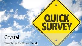  Presentation with survey - Presentation theme consisting of quick survey sign with sky background and a light blue colored foreground