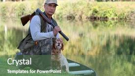  Presentation with dog - PPT theme enhanced with holes and cracks in the asphalt road on bad broken in russia background and a gray colored foreground