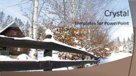  Presentation with snow - PPT theme enhanced with quiet exit - snow covered fence background and a  colored foreground