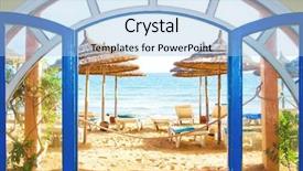  Presentation with view of colonial architecture - Beautiful presentation design featuring quiet exit - view on a beach backdrop and a light blue colored foreground