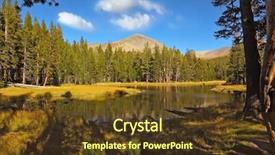  Presentation with autumn morning - Slides having quiet lake surrounded by woods background and a tawny brown colored foreground