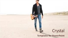  Presentation with full length portrait two men women brown sweater - Slides with quiet peace - full length portrait background and a  colored foreground