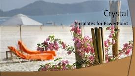  Presentation with scene - Presentation enhanced with quiet sea side - beach scene background and a light blue colored foreground