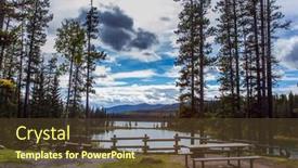  Presentation with north america - Presentation design consisting of quiet-shallow-small-lake-surrounded background and a tawny brown colored foreground