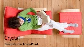  Presentation with aged - Cool new presentation theme with quiet time - middle aged woman is reading backdrop and a coral colored foreground