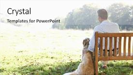  Presentation with outdoors - Slides featuring quiet time - senior man sitting outdoors background and a white colored foreground