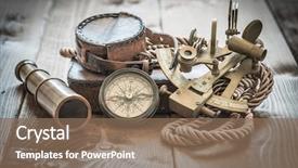  Presentation with vintage compass - Slides with quill pen - vintage still life with compass background and a violet colored foreground