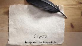  Presentation with old paper pen - Colorful slide set enhanced with quill pen on the old paper backdrop and a soft green colored foreground