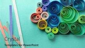  Presentation with creative - PPT layouts enhanced with quilling-background-or-cover background and a seafoam green colored foreground