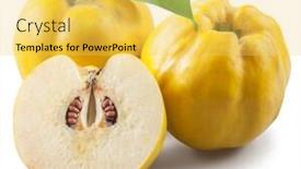  Presentation with clipping - Presentation design with quince-with-leaf-file-contains background and a yellow colored foreground