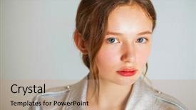  Presentation with teen girl - Theme having quinceanera - portrait of a young teen background and a coral colored foreground