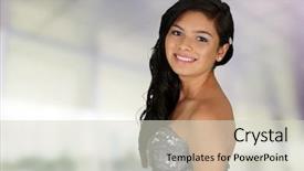  Presentation with teenage girl - Colorful slide set enhanced with quinceanera - teenage girl set backdrop and a soft green colored foreground