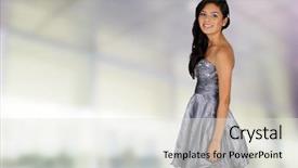  Presentation with teenage girl - Slides having quinceanera - teenage girl set background and a sky blue colored foreground