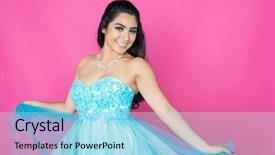  Presentation with teenage girl - Slides consisting of quinceanera - teenage hispanic girl attending background and a arctic colored foreground