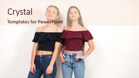  Presentation with german shepherd two young puppys - Colorful slide set enhanced with quinceanera - two young girlfriends posing backdrop and a lemonade colored foreground