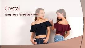  Presentation with german shepherd two young puppys - Beautiful PPT layouts featuring quinceanera - two young girlfriends posing backdrop and a lemonade colored foreground