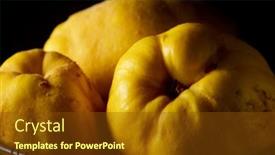  Presentation with metal - Presentation theme with quinces-inside-a-metal-basket background and a tawny brown colored foreground