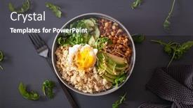  Presentation with quinoa - Colorful slide set enhanced with quinoa bowl with egg avocado backdrop and a dark gray colored foreground