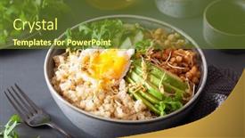  Presentation with quinoa - Amazing slide deck having quinoa-bowl-with-egg-avocado backdrop and a tawny brown colored foreground