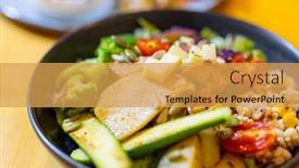  Presentation with quinoa - Slide set featuring quinoa-oak-and-vegetable-salad background and a yellow colored foreground