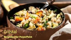  Presentation with quinoa - Cool new slides with quinoa salad in a bowl backdrop and a tawny brown colored foreground