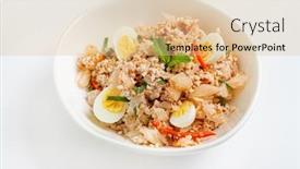  Presentation with quinoa - Presentation design with quinoa-salad-with-boiled-egg background and a lemonade colored foreground