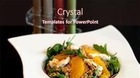  Presentation with salad dressing - Presentation theme consisting of quinoa salad with four salad dressing square crop designed background and a wine colored foreground