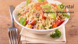  Presentation with quinoa - Slide set featuring tomat - quinoa salad background and a coral colored foreground
