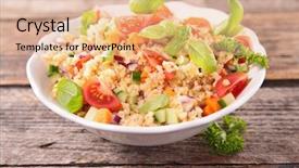  Presentation with quinoa - Audience pleasing theme consisting of quinoa salad backdrop and a coral colored foreground