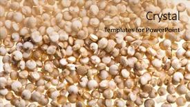  Presentation with quinoa - Colorful presentation design enhanced with quinoa seed grain close up macro shot surface background backdrop and a coral colored foreground