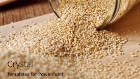  Presentation with quinoa - Beautiful presentation theme featuring quinoa-seeds-coming-out backdrop and a coral colored foreground